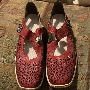 Rieker’s Bordeaux Shoes /Sandals with Crystals and a Velcro closure